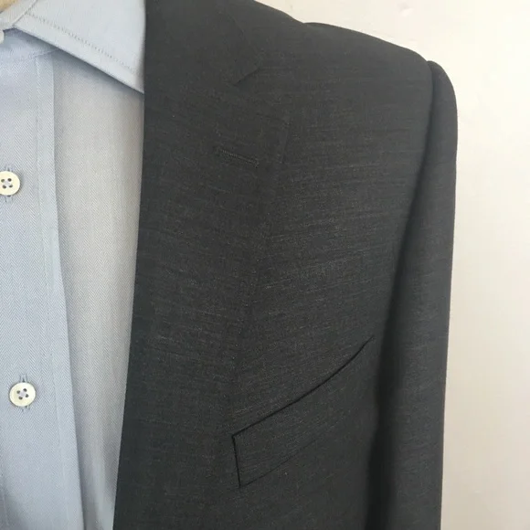 New tiglio mens suit solid gray 42r made in italy 2 piece 100% wool nwt ea0190